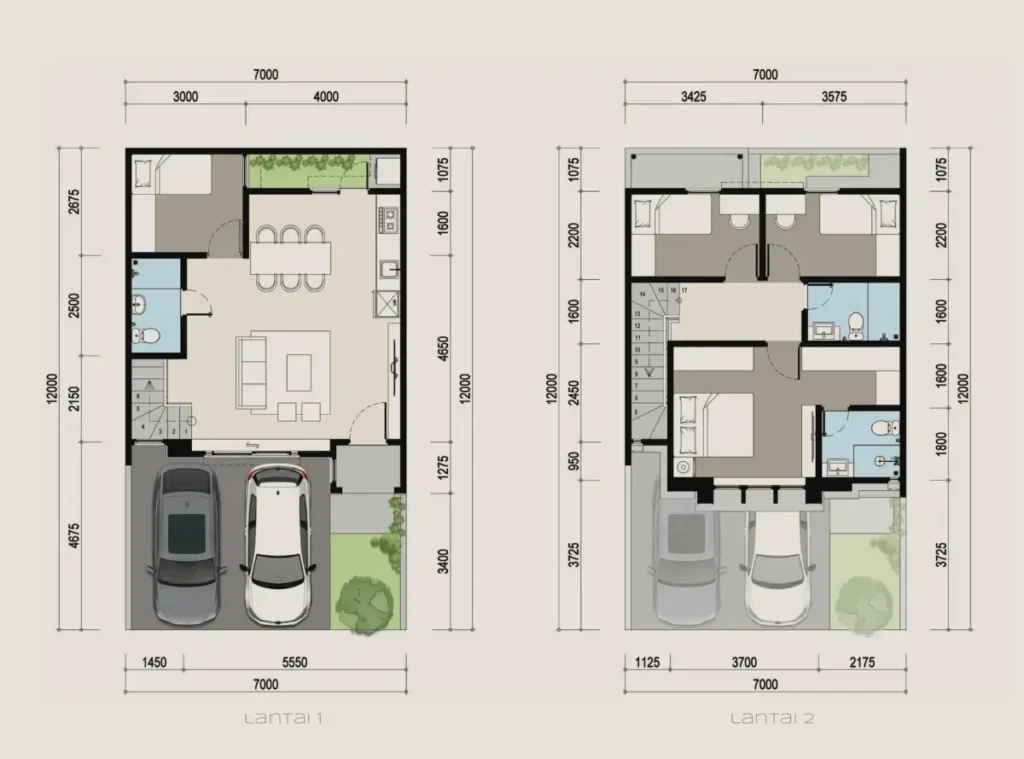 Denah Rumah Hortis 7 Citra Garden Serpong